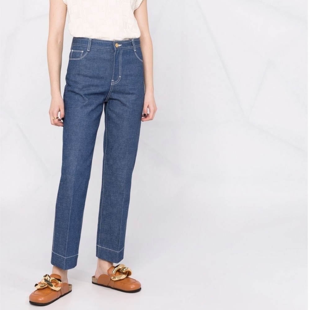 Tory Burch Straight Leg Denim Jeans
